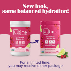 Glass being filled with Ultima Replenisher mix illustrating easy preparation and refreshing result