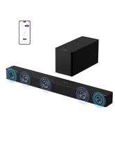 ULTIMEA front view of Poseidon M60 soundbar showing slim profile and clarity benefit