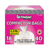 Ultrasac front packaging showing 40 pack and size benefit