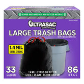 Ultrasac front packaging showing pack of 86 bags and size benefits