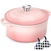 Umite Chef front view of pink Dutch oven showcasing elegant design and versatile use