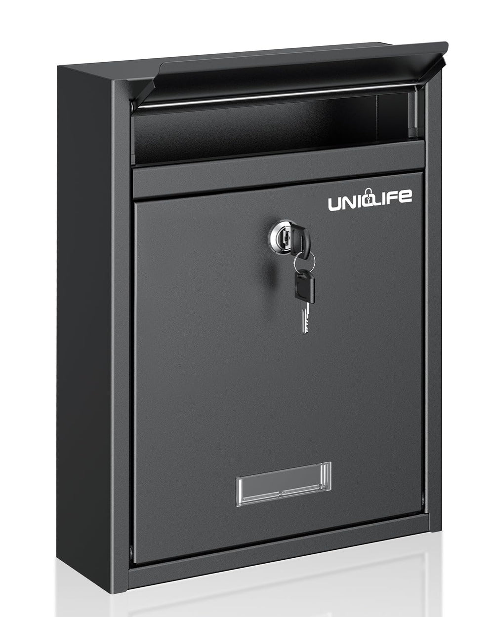Uniclife front view of mailbox showing secure, neat exterior and curb appeal