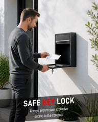 Uniclife close-up of top drop slot for quick mail deposits and easy access