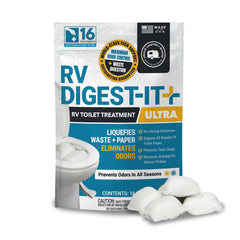 Unique RV Digest-It Ultra front packaging showing 16-count and benefits