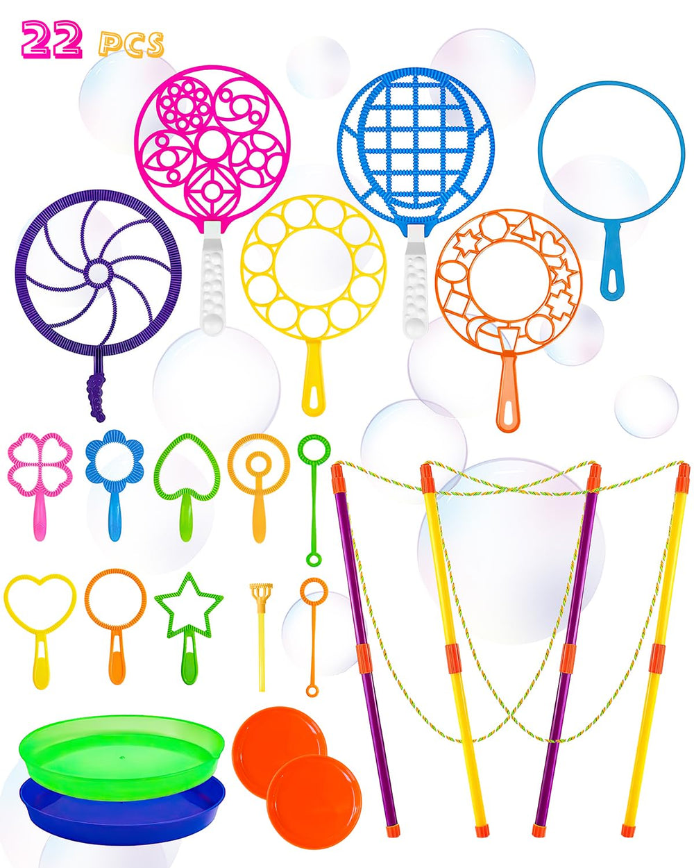 Unistylar front packaging showing full 22-piece bubble set and contents benefit