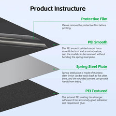 UniTak3D textured PEI close-up showing grip and improved first-layer adhesion