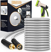 Unywarse front packaging view showing complete 50ft metal hose and nozzle, durable gift-ready box