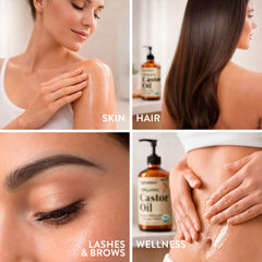 UpNature mascara wand applying castor oil to lashes for precise grooming