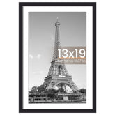 upsimples black 13x19 frame front view showing clear cover and clean border benefit