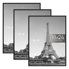 upsimples front view of black 18x24 frame showing clean edges and modern look