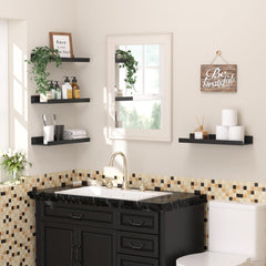 upsimples bathroom setup with toiletries showing space-saving benefit