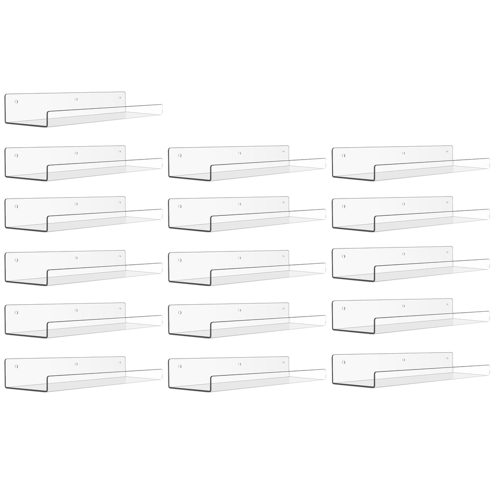 upsimples front view clear acrylic shelf showing minimalist storage benefit