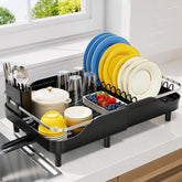 Urackify front view expanded showing extra drying capacity and tidy countertop