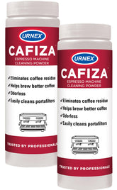 Urnex Cafiza front packaging showing product and weight benefits