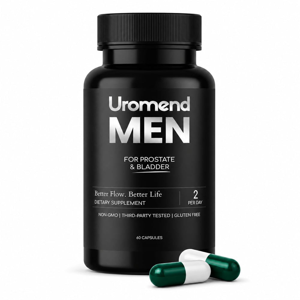 Uromend front packaging showing bottle and branding for easy identification and trust
