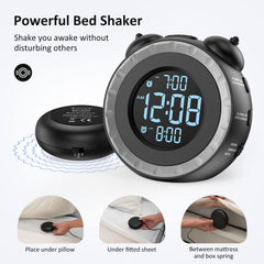 uscce bed shaker closeup highlights powerful adjustable motor for effective wake-up