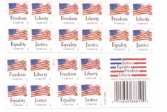 USPS Four Flags booklet front cover showing flag images and easy postage use