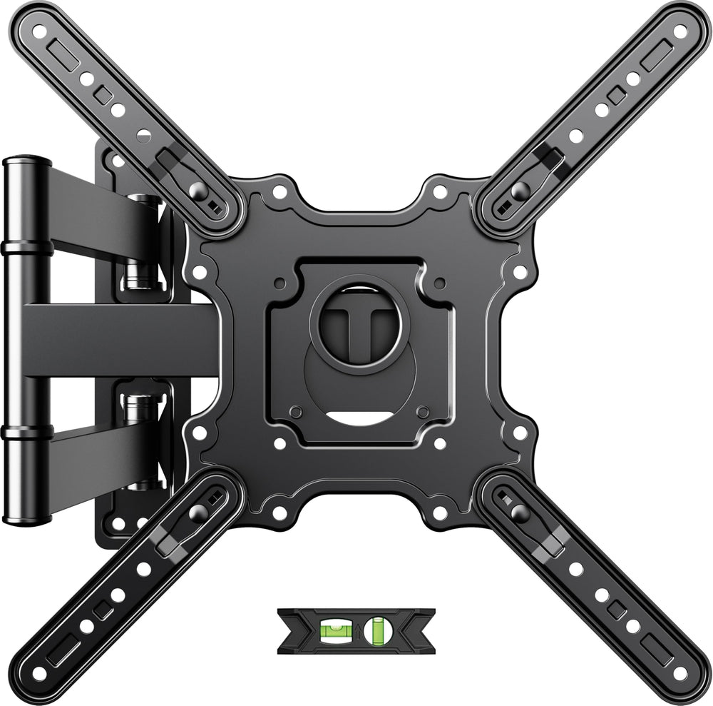 USX MOUNT front view showing mounted TV and low-profile benefit