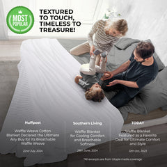 Utopia Bedding waffle weave close-up highlighting texture and breathable comfort