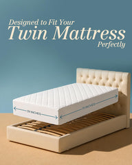 Utopia Bedding corner pocket detail illustrating deep 16 inch fit and secure elastic skirt benefit