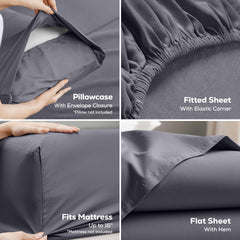 Utopia Bedding flat sheet spread across bed showing full coverage and tidy edges