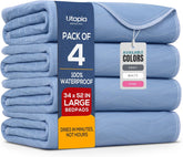 Utopia Bedding front view of 4-pack heavy absorbency pads protecting mattress