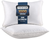 Utopia Bedding front packaging showing queen pillow pair with neat presentation and immediate comfort