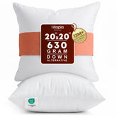 Utopia Bedding front view of 20x20 insert showing clean square shape and support