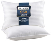 Utopia Bedding front view of two standard pillows showing matching plush support