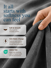 Utopia Bedding hem close-up showing reinforced stitching for durability
