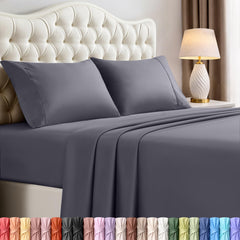 Utopia Bedding folded king sheet set front view showing neat packaging and easy storage