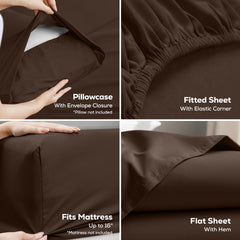Utopia Bedding flat sheet spread on bed demonstrating full coverage benefit