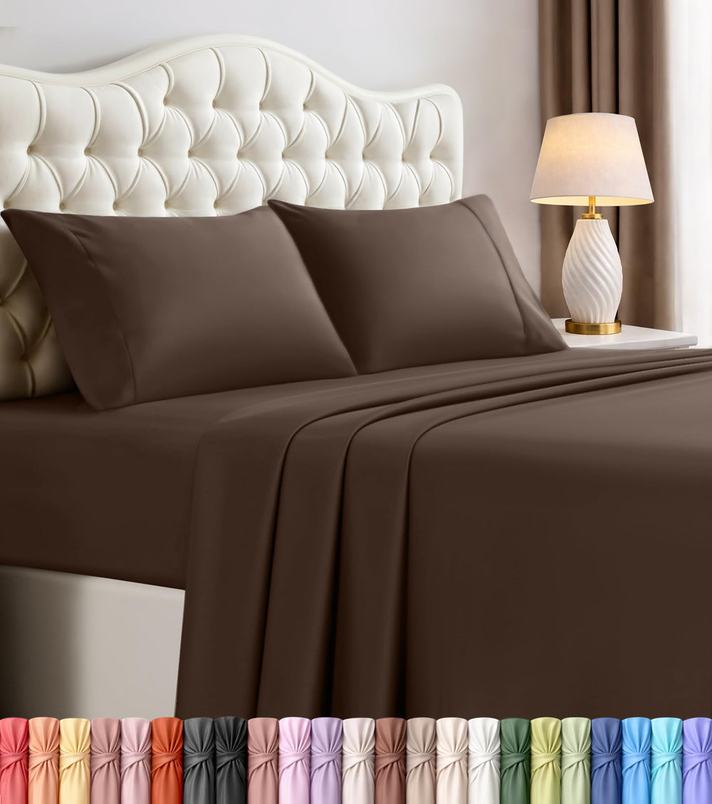 Utopia Bedding king sheets front packaging showing set contents and color benefit