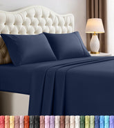 Utopia Bedding flat sheet front view showing neat packaging and full coverage