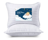 Utopia Bedding toddler pillows front view in white showing pair and neat finish benefit durability