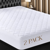 Utopia Bedding twin mattress pad front view showing soft microfiber and neat quilting for added comfort