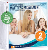 Utopia Bedding front view of Twin XL protector showing full coverage benefit