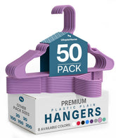 Utopia Home front pack of 50 pink hangers showing organized convenience