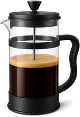 Utopia Kitchen French Press front view showing sleek design and easy pour