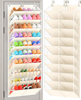 UVIAHOMI front view beige organizer showing full 10-tier storage and neat shoes