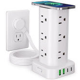 UWIWUTEI front view showing tower charging many devices for organized power