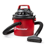 Vacmaster VOM205P front view showing compact red housing and tank, fast cleanup