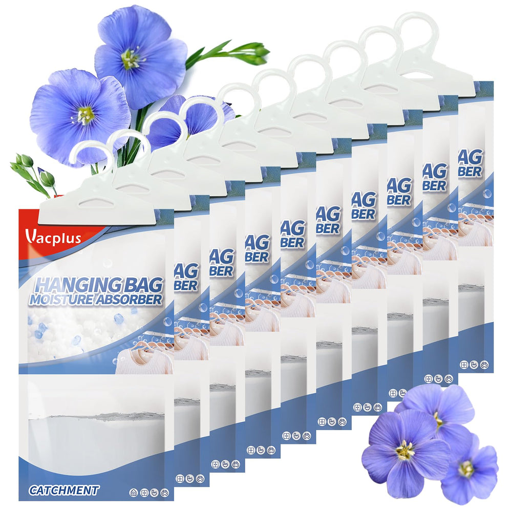 Vacplus front packaging hanging showing compact design and linen scent benefit
