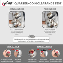 Vadiff demonstrating knob removal and tool-free installation for fast setup
