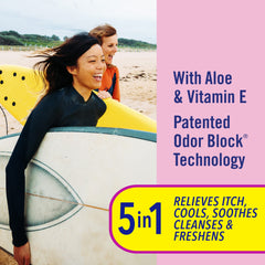 Vagisil wipe in use for discreet on-the-go itch relief benefit
