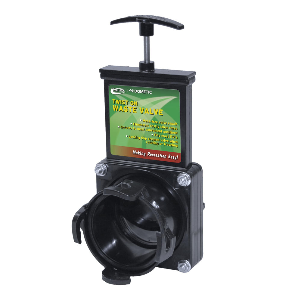 Valterra T58 front view showing clean, mess-free outlet benefit