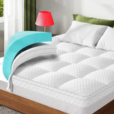 VALUXE front packaging of Twin XL dual layer topper showing product box and branding benefits