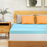 VALUXE Twin XL topper front view showing full coverage and neat finish benefit: instant mattress refresh