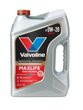 Valvoline MaxLife front label showing product name and high‑mileage benefit