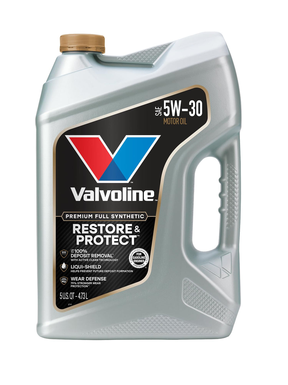 Valvoline bottle front label showing product benefits and clarity